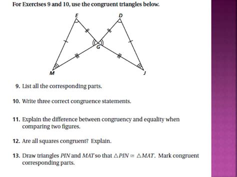 Bell Ringer On A Sheet Of Paper Draw And Label Two Congruent Triangles