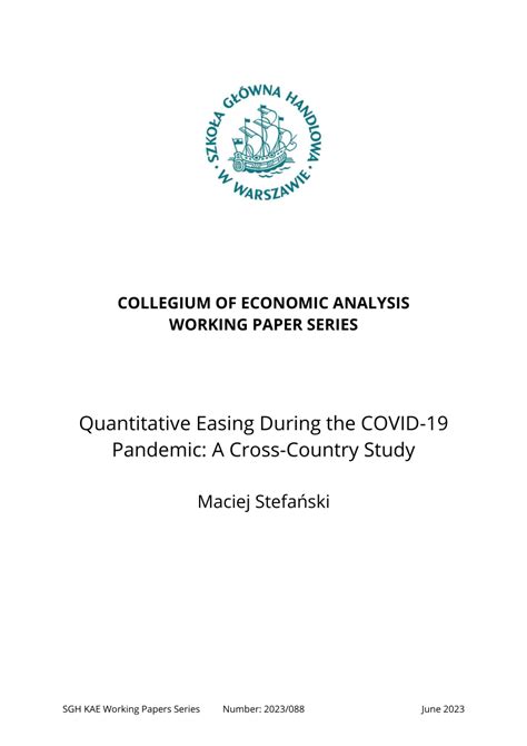 Pdf Quantitative Easing During The Covid Pandemic A Cross Country