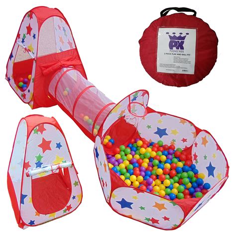 Ball Pit Kids Tent Pop Up Playhouse With Crawl Tunnel Toddler Toys