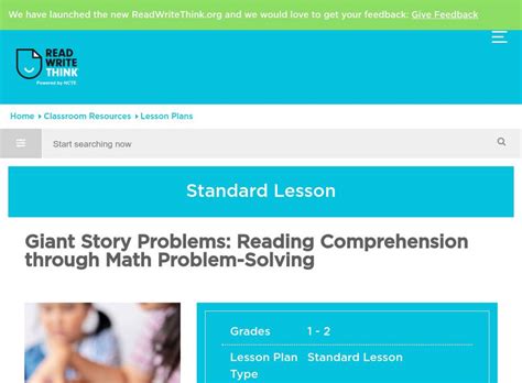 Read Write Think Reading Comprehension Through Math Problem Solving