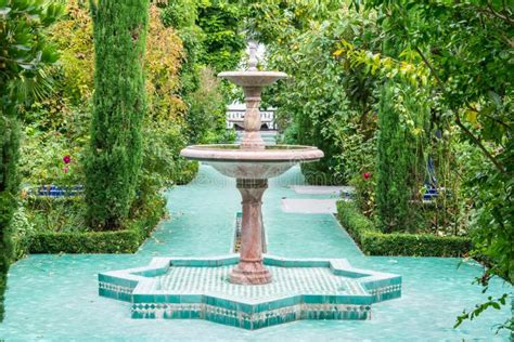 The Patio And The Andalusian Garden With Fountain At Grand Mosque Of