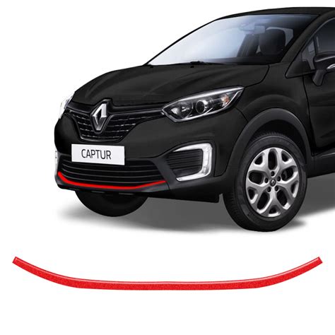 Friso Para Choque Dianteiro Renault Captur 2017 2020 Adesivo Vermelho