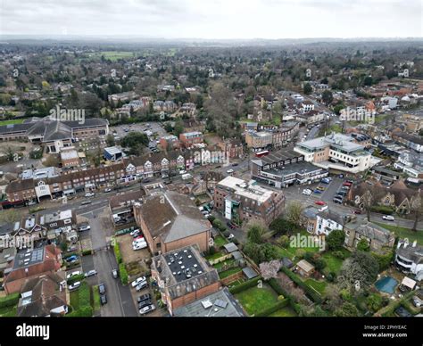 Esher Town Centre Surrey Uk Drone Aerial View Stock Photo Alamy