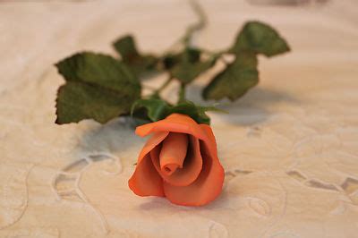 Capodimonte Porcelain Peach Rose Bud Italian Handmade Beautiful Lasts