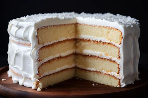 Premium Photo Vanilla Cake With Slice Remove Food Photography Wallpaper