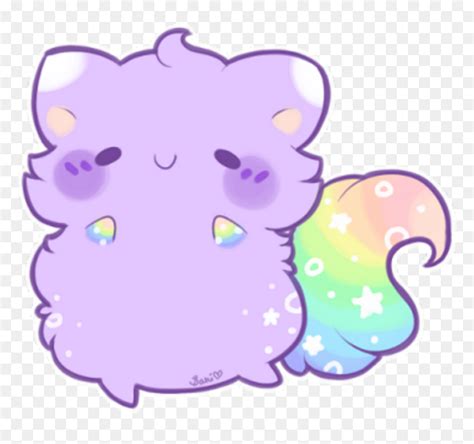 Purple Rainbow Blush Cat Kitty Kawaii Cute Kawaiicute Cute Chibi