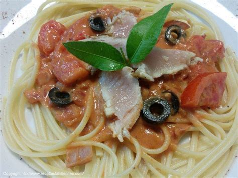 Recette Spaghetti Au Thon Mi Cuit Tomate Et Lait De Coco