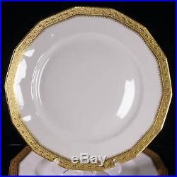 CH Field Haviland Limoges GDA France 12 Fleur De Lis Gold Cream Dinner