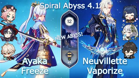 NEW Spiral Abyss 4 1 C0 Neuvillette Vaporize X C0 Ayaka Freeze Floor