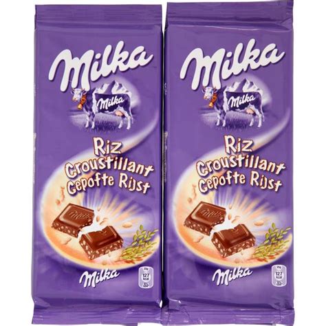 Chocolat Au Lait Et Riz Croustillant Milka 2 X 100 G La Belle Vie