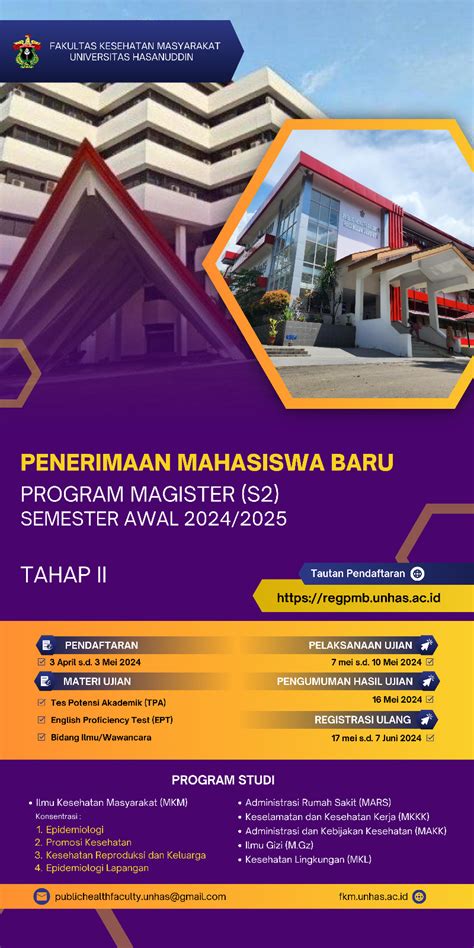 Penerimaan Mahasiswa Baru Program Doktor S2 Tahun Akademik 2024 2025 Fakultas Kesehatan