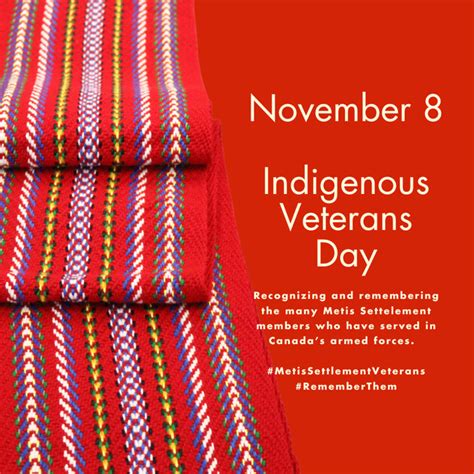 National Indigenous Veteran S Day November 8