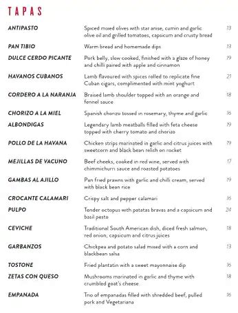 The Cuban Menu, Menu for The Cuban, Broadbeach, Gold Coast - Urbanspoon/Zomato