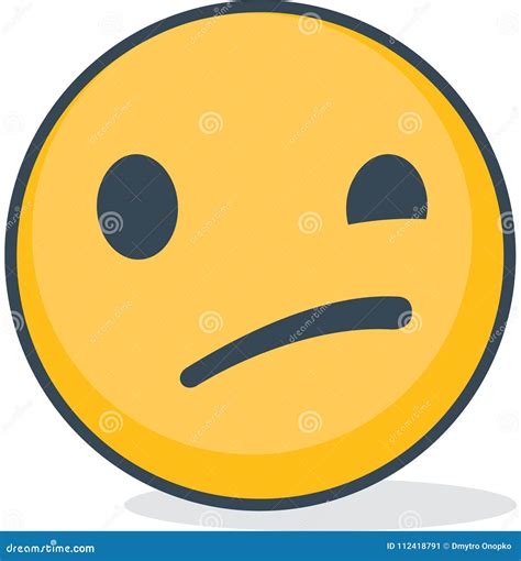 Isolated Confused Smiley Emoticon Isolated Emoticon Stock Vector