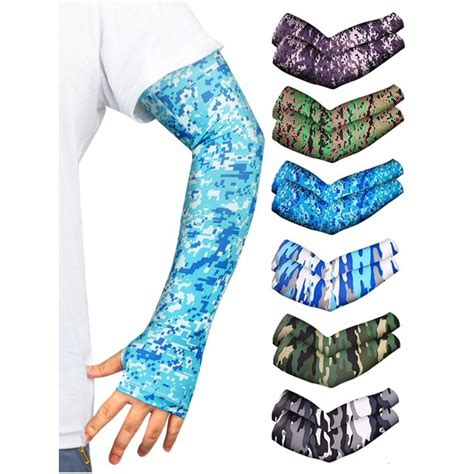 Deago 6 Pairs Uv Sun Protection Arm Sleeves Upf 50 Sports Compression Cooling Sleeves For Men