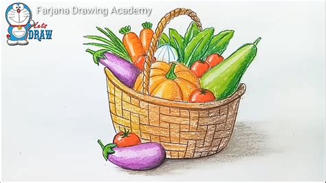 Basket Of Vegetables Drawing at GetDrawings | Free download