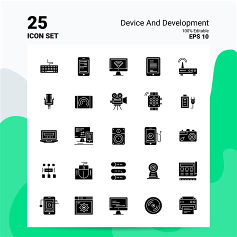 Device And Development Icon Set Editable Eps Files Business