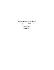 Thermochemistry Lab Report Docx Thermochemistry Lab Report By Adrian