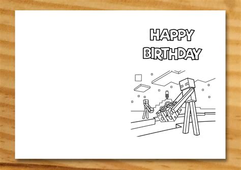 Minecraft Birthday Card Printable Customize And Print Minecraft