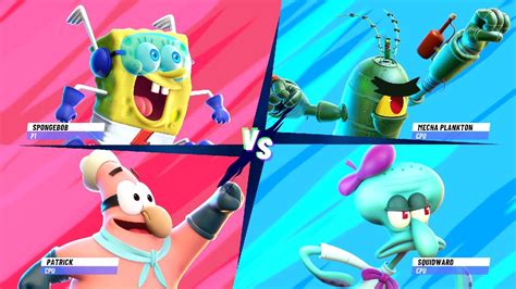 Spongebob And Patrick Vs Mecha Plankton And Squidward Hardest Difficulty Nickelodeon All Star