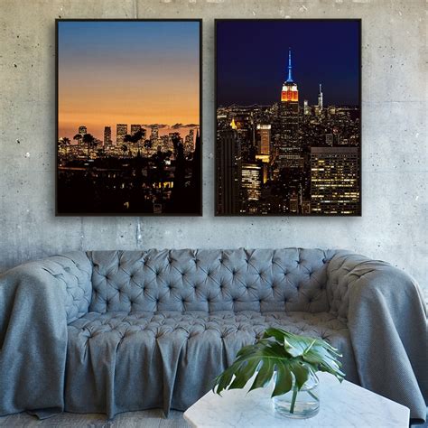 City Skyscapes by Alexis Adam // Small // Set of 2 (Black Frame