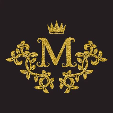 Golden Letter M Vintage Monograms Set Stock Vector By Vectordivider