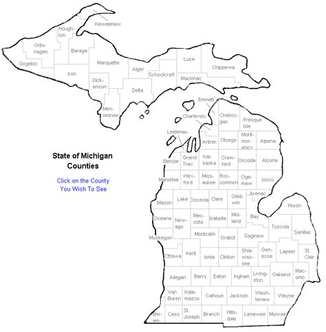 Large Map Of Michigan Counties