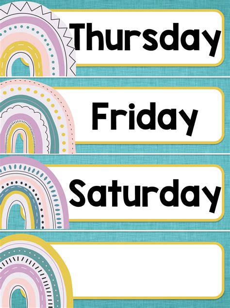 Days Of The Week Printable Labels