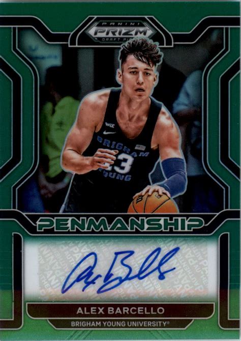 2022 23 Panini Prizm Draft College Penmanship Prizms Green 12 Alex