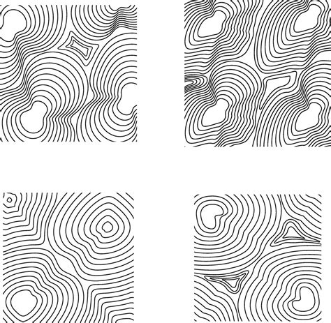 Hand Drawn Topography Pattern Square. Vector Illustration Set. 32047286 ...