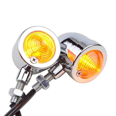 Goofit Projecteur De Moto Noir Bullet Clignotant De Lampes De Lumi Re