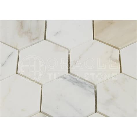 Calacatta Gold Italian Calcutta Marble Inch Hexagon Mosaic Tile