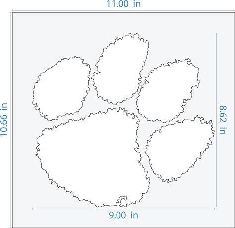 Amazon.com : Stencil Stop Clemson Tigers Paw Logo Stencil - 14 Mil ...