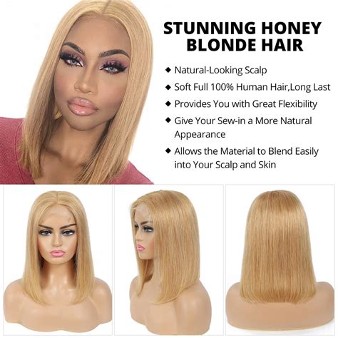 Mua Asteria Inch Glueless Honey Blonde Straight Short Bob Wigs For