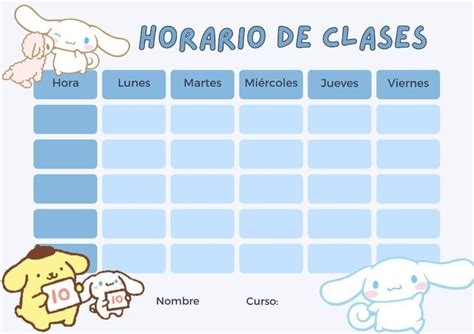 10 Plantillas De Horario Escolar De Hello Kitty Listas Para Imprimir Y