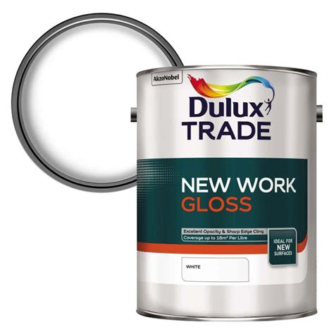 Dulux Trade New Work Gloss White 5ltr Selco