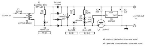 Power Supply Schematic Diagram 12v