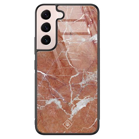 Samsung Galaxy S22 Glazen Hardcase Marble Sunkissed Casimoda Nl