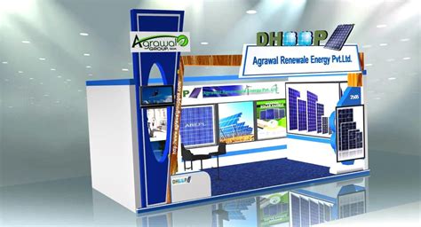 An Exhibition Stand With Solar Panels On Display