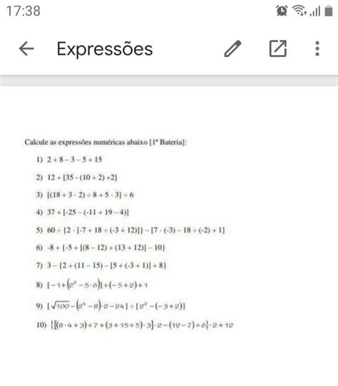 Me Ajudem Pfr É Urgente 》calcule As ExpressÕes NumÉricas Na Imagem