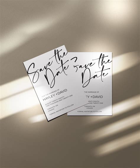 Modern Minimalist Wedding Save The Date Save The Date Cards Etsy