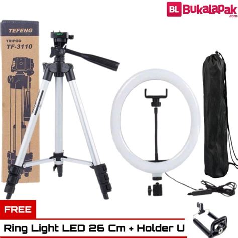 Jual Tripod 3110 Kamera Dan HP 1 Meter Universal Free Ring Light LED 26