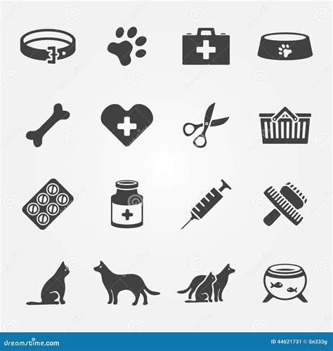 Veterinary Pet Vector Icons Set Stock Vector Image 44621731