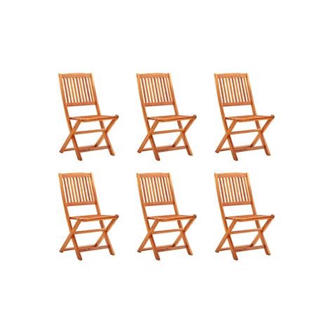 Chaises De Jardin Pliables 6 Pcs Bois D eucalyptus Massif 2 à Prix