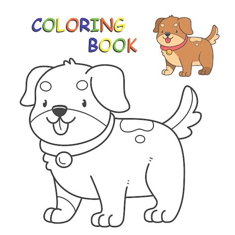 Livre De Coloriage Pour Enfants Avec Un Chiot Coloriage Avec Chien De