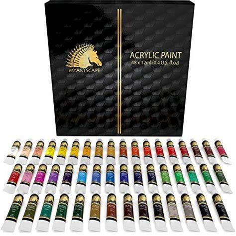 MyArtscape Acrylic Paint Set 48 X 12ml Tubes Lightfast Heavy Body