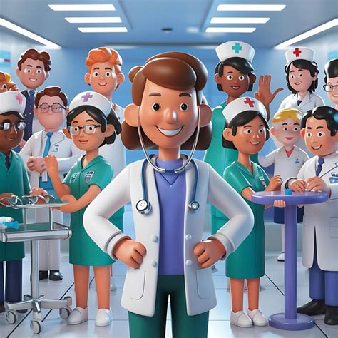 Personajes de dibujos animados médicos profesionales de la salud