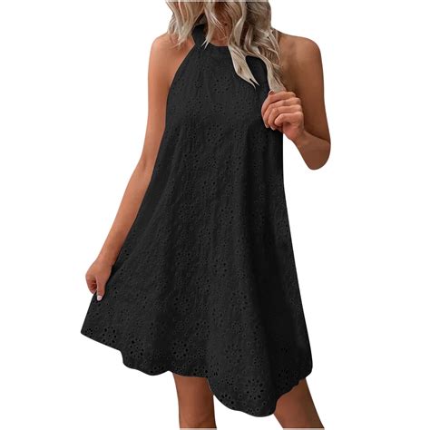 Aueoeo Womens Summer Casual T Shirt Dresses Beach Cover Up Plain Tank