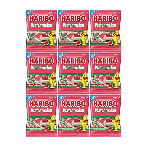 Haribo Watermelon Gummi Candy Pack Of 9 41 Oz Bags