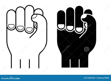 Hand Clenched Fist Icon Symbol Of Strength And Fight Against Injustice